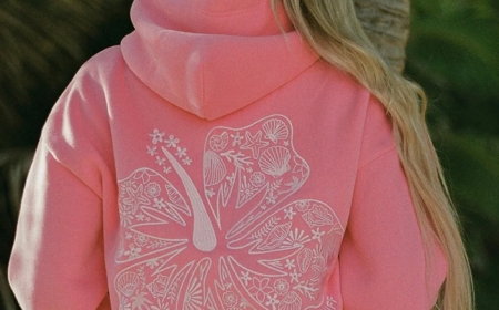 More Than Fashion—A Community Pink Palm Puff Hoodie