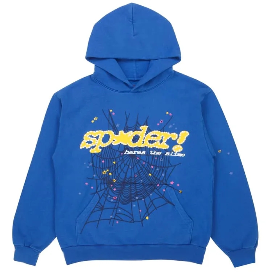 Sp5der Worldwide Hoodie Marina Blue