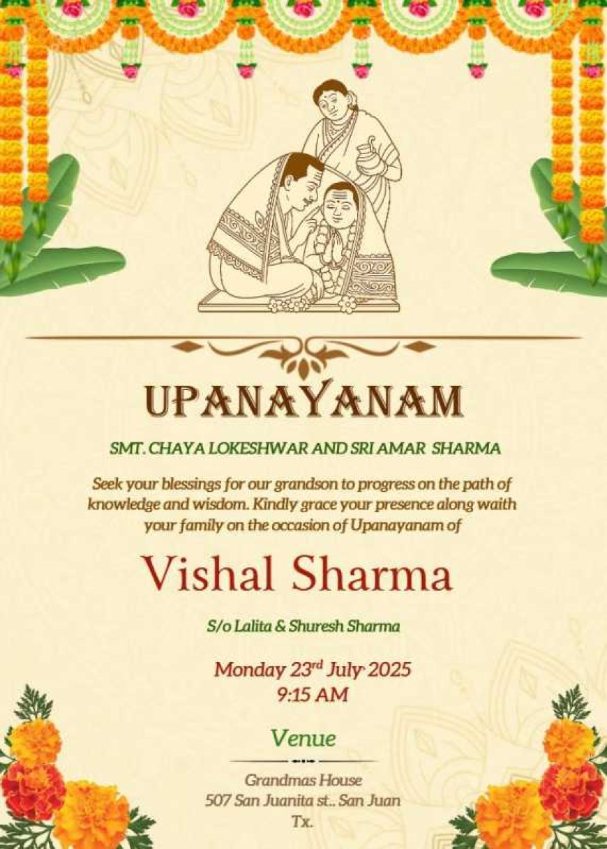Personalized Upanayanam Invite Online – Embrace Sacred Traditions with Digital Elegance