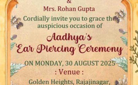 Elegant and Traditional Ear Piercing Invitation Template for a Memorable Ceremony