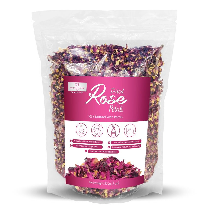 100% Pure Dried Rose Petals By Rooted Bliss – Herbal Goodness