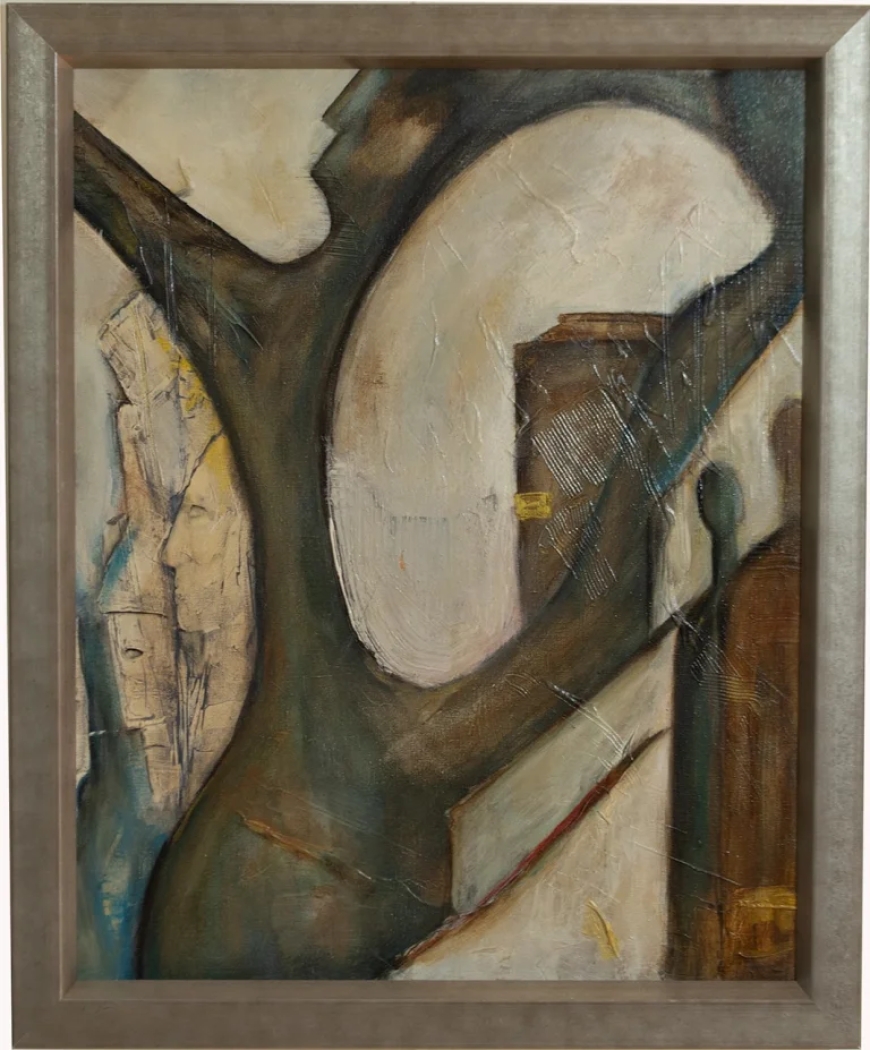 Hoe een verstrengelde vormen-schilderij beweging, diepte en samenhang samensmelt