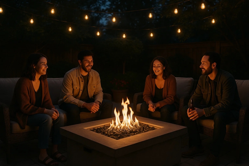 Enjoy Evenings Outdoors Around Stylish Gas Fire Pits